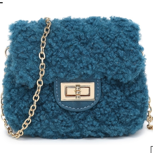 Urban Expressions Handbags - #URBAN EXPRESSIONS #Amie Sherpa Mini Crossbody in DARK TURQUOISE